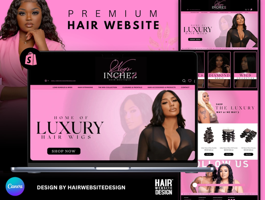 Hair site Design, Hair Extensions site Design, Premade site