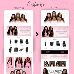 Shopify Luxury Hair Website Template , Premade Hair Website, Shopify Website Theme, Hair Stock Images, Canva, Instant Download image 6
