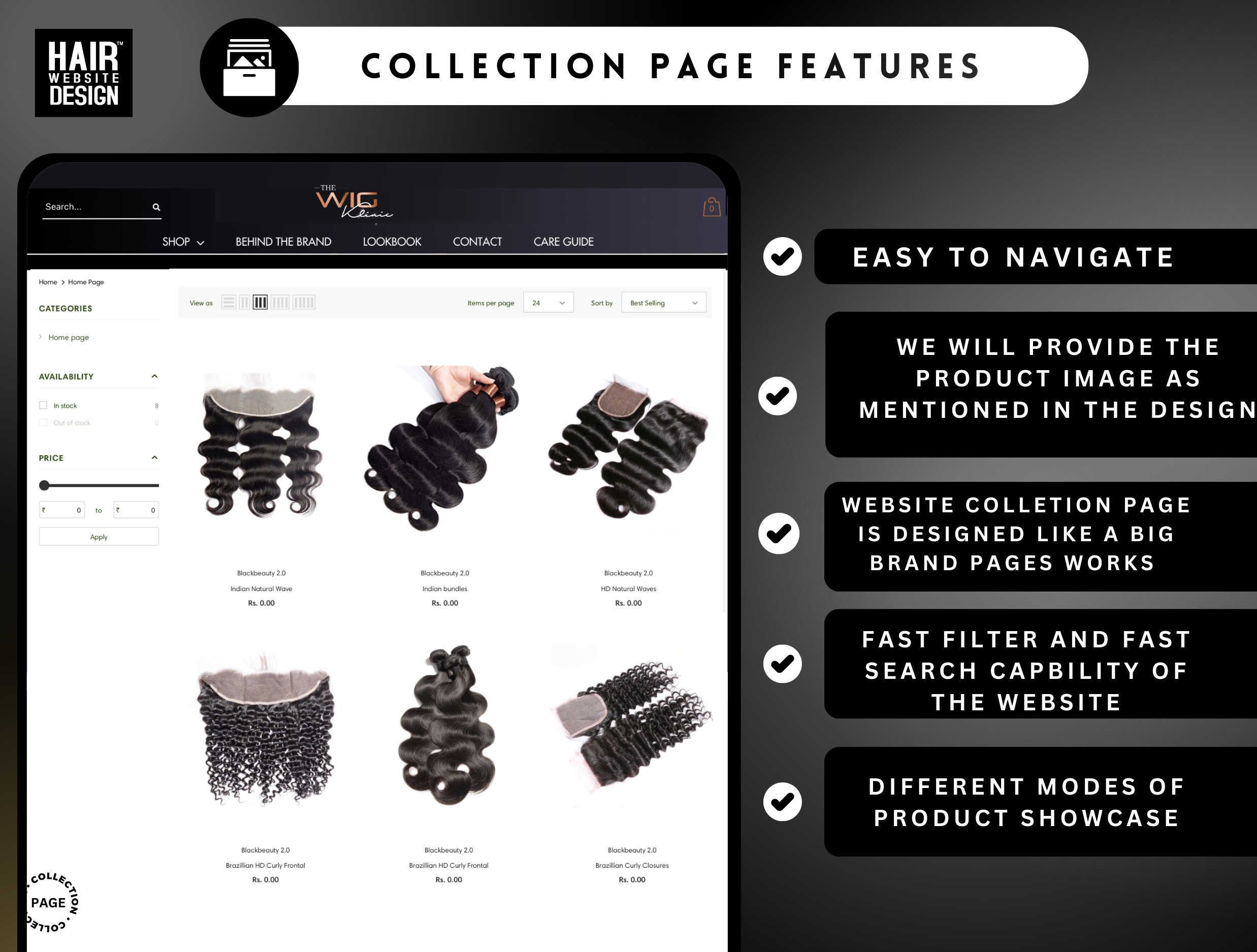 Hair site Design Hair Extensions site Design Premade Etsy