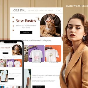 Celestial Boutique Shopify Template | Clean & Feminine Design | Editable Canva Templates for Customization |  Minimalist Shopify Theme