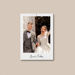 Personalisierte Dankeskarte zur Hochzeit im Polaroid-Design Bild 2