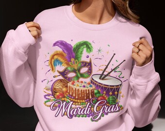 Mardi Gras PNG, Fleur De Lis Png, Mardi Beads Louisiana Festival Shirt Design, Fat Tuesday Png, King Cake Png, Sublimation shirt design
