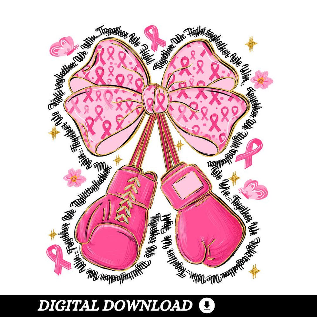 Coquette Boxing Gloves PNG, Breast Cancer Awareness Png, Preppy Pink ...