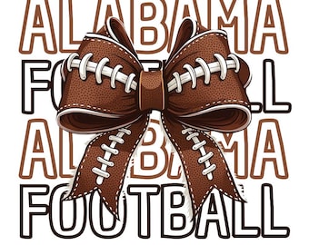 Alabama Coquette Football PNG, Bama Roll Tide Football Bow PNG, Crimson Tide Football Mom PNG, College Game Day Sublimation, Alabama Sports