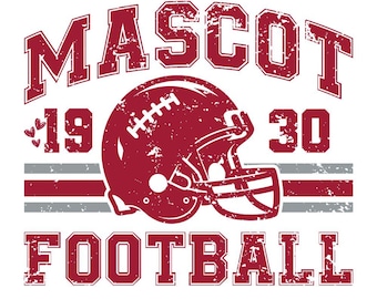 Mascot Football PNG, Vintage Football Helmet PNG, Game Day Mascot PNG, Retro Sports png, Football Mom png, Team Spirit Football Clipart