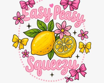 Preppy Lemon Summer Png, Lemon Coquette Png, Preppy Summer Png, Girly Summer Shirt Design, Easy Peasy Png, Lemon Shirt Png, Lemonade Png