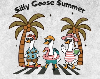 Silly Goose Summer PNG, Funny Beach Goose Clipart, Unicorn Float Sublimation Design, Cute Summer Digital Download, Summer Vibe png