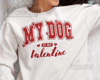 Mi perro es mi San Valentín PNG, San Valentín PNG, Diseño divertido de sublimación de perro de San Valentín, Mamá perro PNG, Mamá perro San Valentín, San Valentín retro PNG