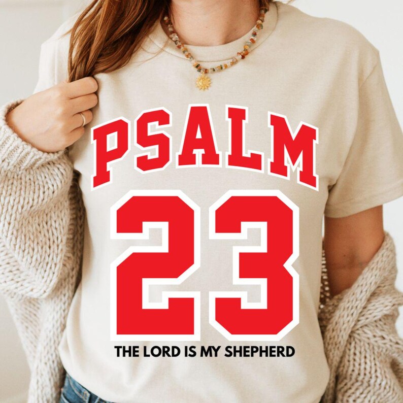 23 In Red Psalm 23 PNG, the Lord is My Shepherd PNG, Bible Verse Sublimation ...