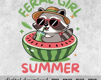 Feral Girl Summer Raccoon Png, Funny Meme Raccoon Png, Feral Png, Cowgirl Png, Western Png, Summer Png, Rodeo Png, Digital Download