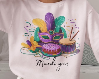 Mardi Gras PNG, Fleur De Lis Png, Mardi Beads Louisiana Festival Shirt Design, Fat Tuesday Png, King Cake Png, Sublimation shirt design