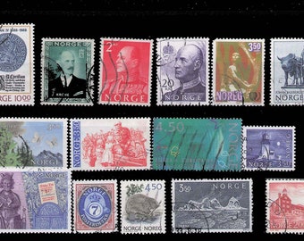 Eine Kleine Sammlung von Briefmarken aus den Bermudas, Norwegen und Nigeria