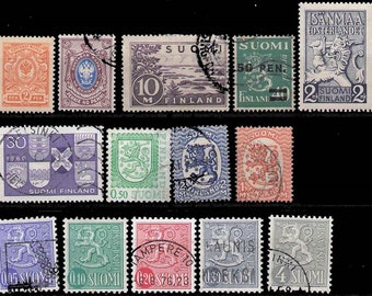 Petite collection de timbres d'Australie, d'Allemagne et de Finlande