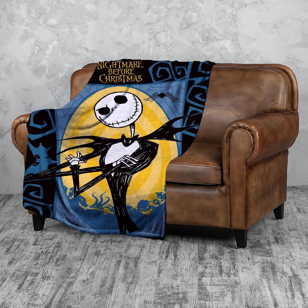 The nightmare before christmas blanket custom name blanket etsy