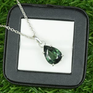 AAA Quality Ceylon Green Sapphire Jewelry Pendant | 925 Sterling Silver Sapphire | Virgo September Birthstone | Best Women Gift Jewelry.