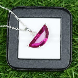 20 CT Fancy Shape Pink Sapphire Necklace. 925 Silver Sapphire Necklace.  anniversary Women Gift.