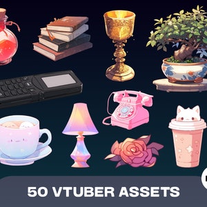 50 VTUBER Assets Bundle, VTUBER Asset | High Quality PNG Files | Transparent | Halloween Assets