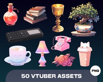 50 VTUBER Assets Bundle, VTUBER Asset | High Quality PNG Files | Transparent | Halloween Assets