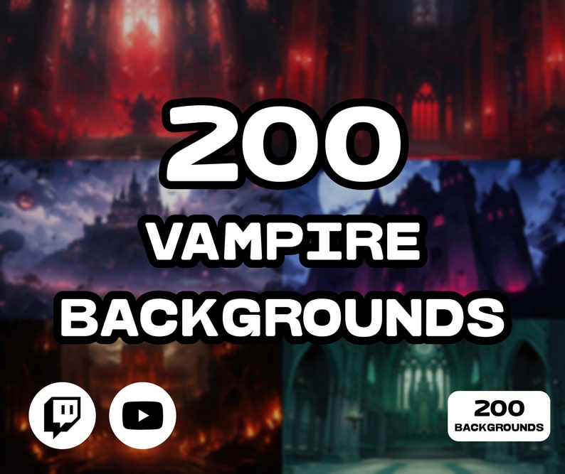 200 Vampire Vtuber Backgrounds, Castles, Vampire House, Stream Background, Virtual Background, Twitch Background, Zoom Backgrounds image 1