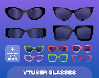 Modern Vtuber Glasses Pack | Stylish Streaming Assets (Digital Download)