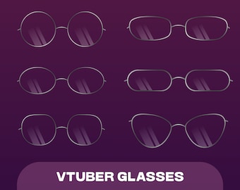 Vtuber Glasses Assets | Thin Metal Glasses | Circle Glasses | Wire Frame Glasses | Vtuber Assets
