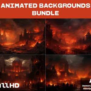 4 ANIMATED BACKGROUNDS | Demonic Hell Background | Netherworld Looped Vtuber Twitch Stream Overlay Background | FullHD Animated BACKGROUNDS
