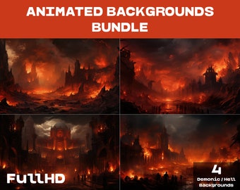4 ANIMATED BACKGROUNDS | Demonic Hell Background | Netherworld Looped Vtuber Twitch Stream Overlay Background | FullHD Animated BACKGROUNDS