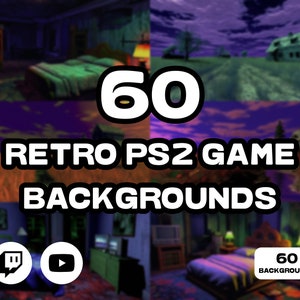 60 Vtuber Streamer Retro PS2 Game Backgrounds, Stream Background, Virtual Background, Twitch Background, Retro Y2K Game Backgrounds