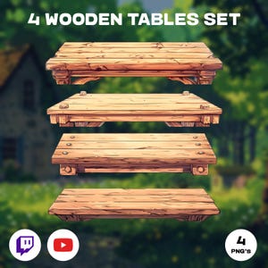 4 Vtuber Tables Desks Set / Desk Asset | Assets for Vtuber - Props - Accessory | Digital Download