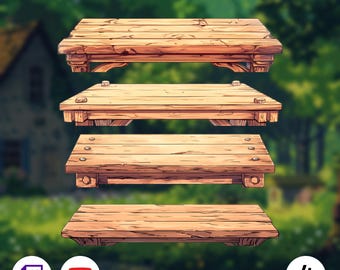 4 Vtuber Tables Desks Set / Desk Asset | Assets for Vtuber - Props - Accessory | Digital Download