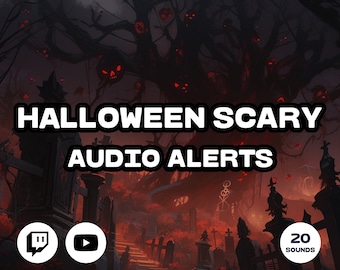 20 Twitch Sound Alerts - Halloween, Scary, Horror and more (notifications, transitions, sound effects for streamers, Vtubers, youtubers)