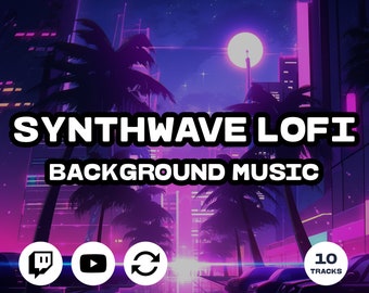 Synthwave LoFi Background Music, 10 Loopable Tracks (Digital Download)