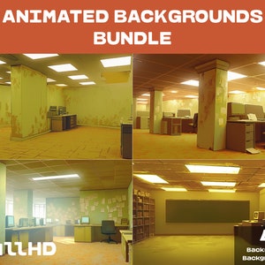 4 ANIMATED BACKGROUNDS | Backrooms Office Background | Office Looped Vtuber Twitch Stream Overlay Background | FullHD Animated BACKGROUNDS