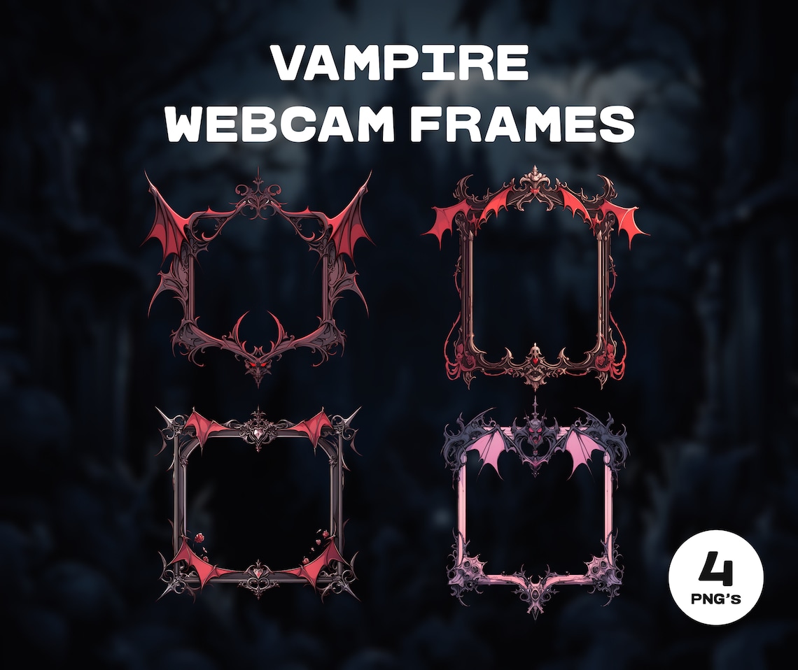Vampire Webcam Frames, Gothic Red Overlay (PNG Digital Download) - Etsy