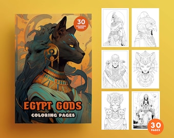 Egypt Gods Coloring Book: 30 Printable Pages (PDF & JPEG)