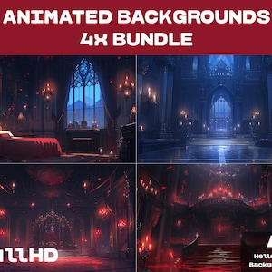 4 ANIMATED BACKGROUNDS | Vampire Castle Background | Vampire Looped Vtuber Twitch Stream Overlay Background | FullHD Animated BACKGROUNDS