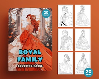 Anime Königsfamilie Malbuch: 20 Seiten Manga Art (Digitaler Download)
