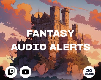 Twitch Sound Alerts - Fantasy Pack (notifications, transitions, sound effects for streamers, Vtubers, youtubers) 20 Alerts