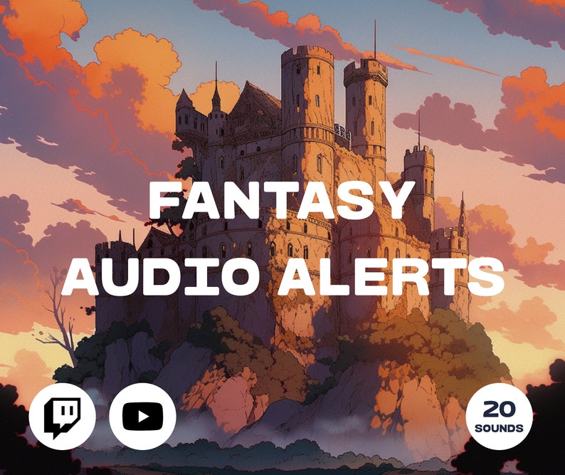 Twitch Sound Alerts Fantasy Pack notifications, Transitions, Sound