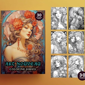 Art Nouveau Coloring Pages - 30 pictures to download and print - Coloring book for children and adults