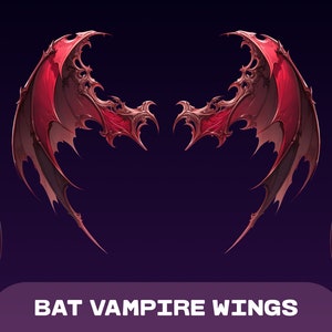 VTUBER Bat Vampire Wings | Fantasy wings | Red Wings | Vtuber Asset stream decoration || digital download