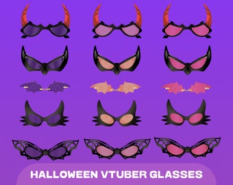 Paquete de máscaras y gafas para Vtuber de Halloween (descarga digital)
