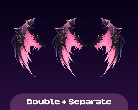 VTUBER Dark Fantasy Wings Fantasy Wings Pink Wings Vtuber Asset.