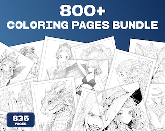 Anime Coloring Pages - 835 Printable Designs, Children & Adults (Digital Download)