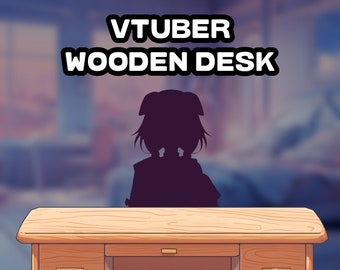 Vtuber Wooden Table Desk Asset | Assets for Vtuber - Props - Accessory | Digital Download