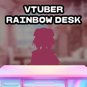 Vtuber Rainbow Metal Table Desk Asset | Assets for Vtuber - Props - Accessory | Digital Download