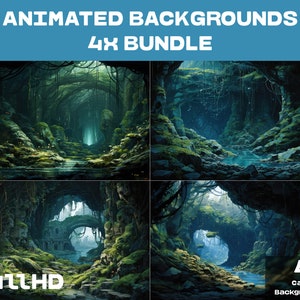4 GEANIMEERDE ACHTERGRONDEN | Grot Achtergrond | Forest Cave Looped Vtuber Twitch Stream Overlay Achtergrond | FullHD geanimeerde ACHTERGRONDEN
