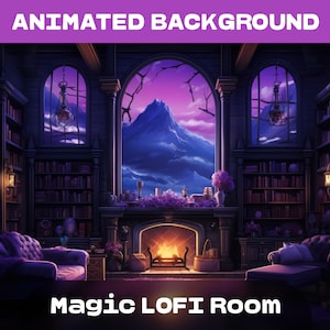 ANIMATED BACKGROUND | Magic Room Background | Lofi Looped Vtuber Twitch Stream Overlay Background | FullHD Animated BACKGROUNDS