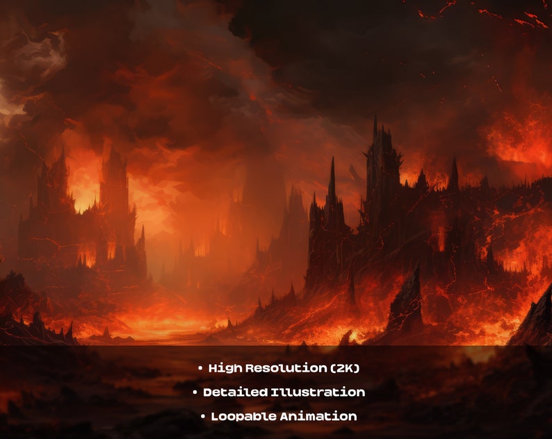 Demonic Hell Animated Backgrounds | Twitch Vtuber Stream Overlay (MP4 ...