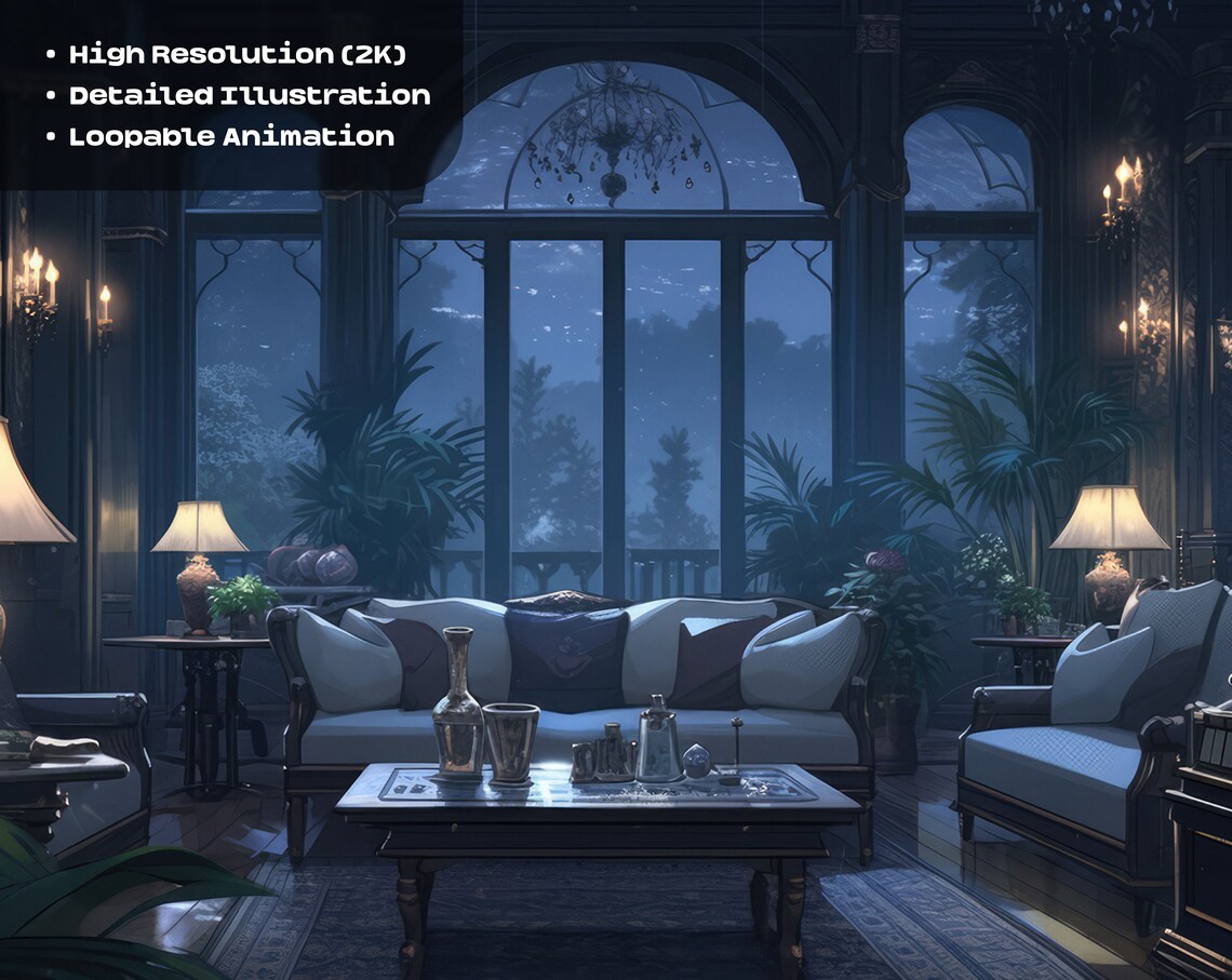 Animated Gothic Vampire Bedroom Backgrounds | Looped Vtuber Twitch ...